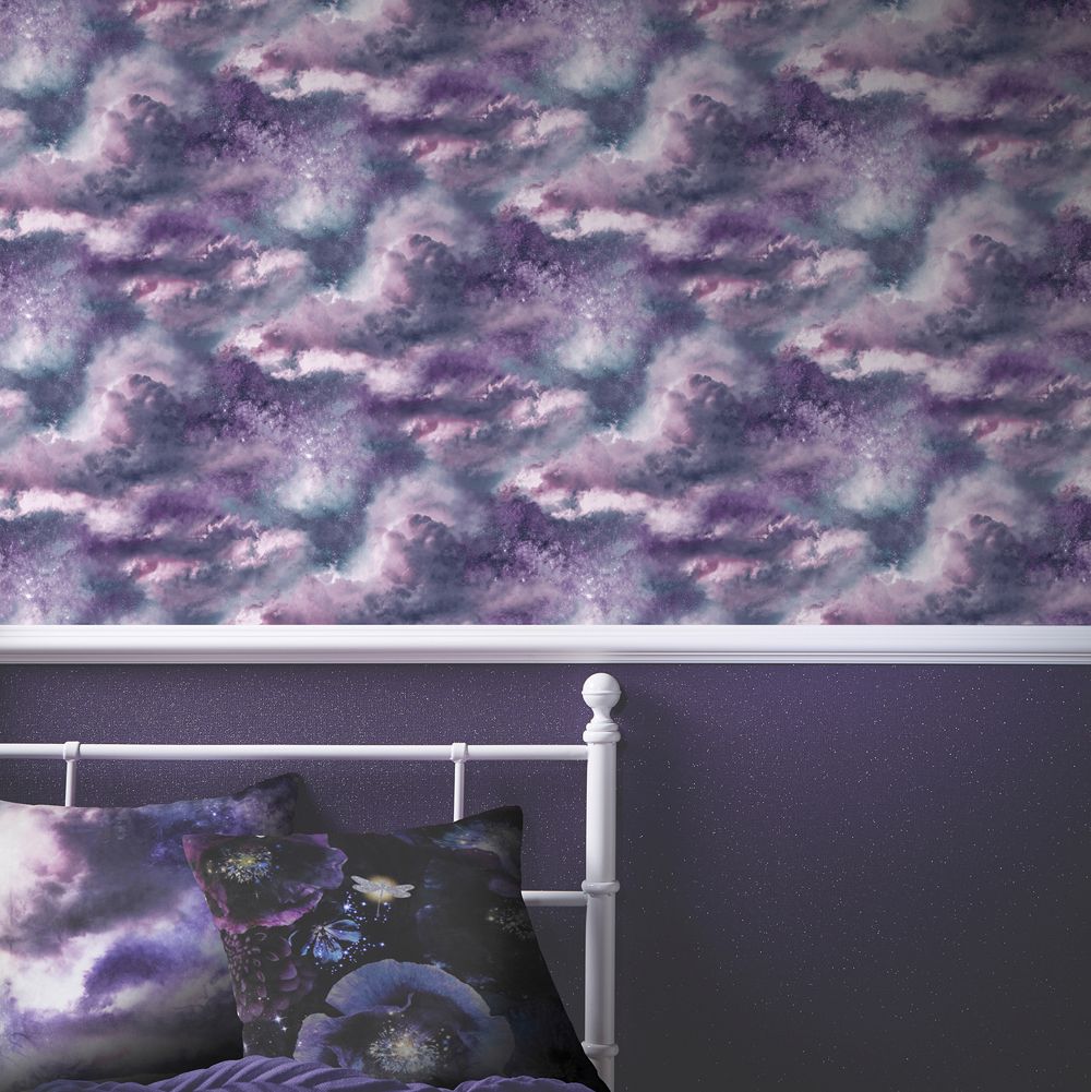 Diamond Galaxy Wallpaper - Deep Purple - by Arthouse