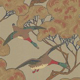 Flying Ducks Wallpaper - Moss - by Mulberry Home. Click for more details and a description.