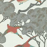 Flying Ducks Wallpaper - Coral - by Mulberry Home. Click for more details and a description.