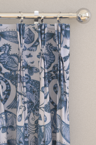 Extinct Curtains - Blue - by Emma J Shipley. Click for more details and a description.