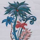 Jungle Palms Fabric - Blue - by Emma J Shipley. Click for more details and a description.