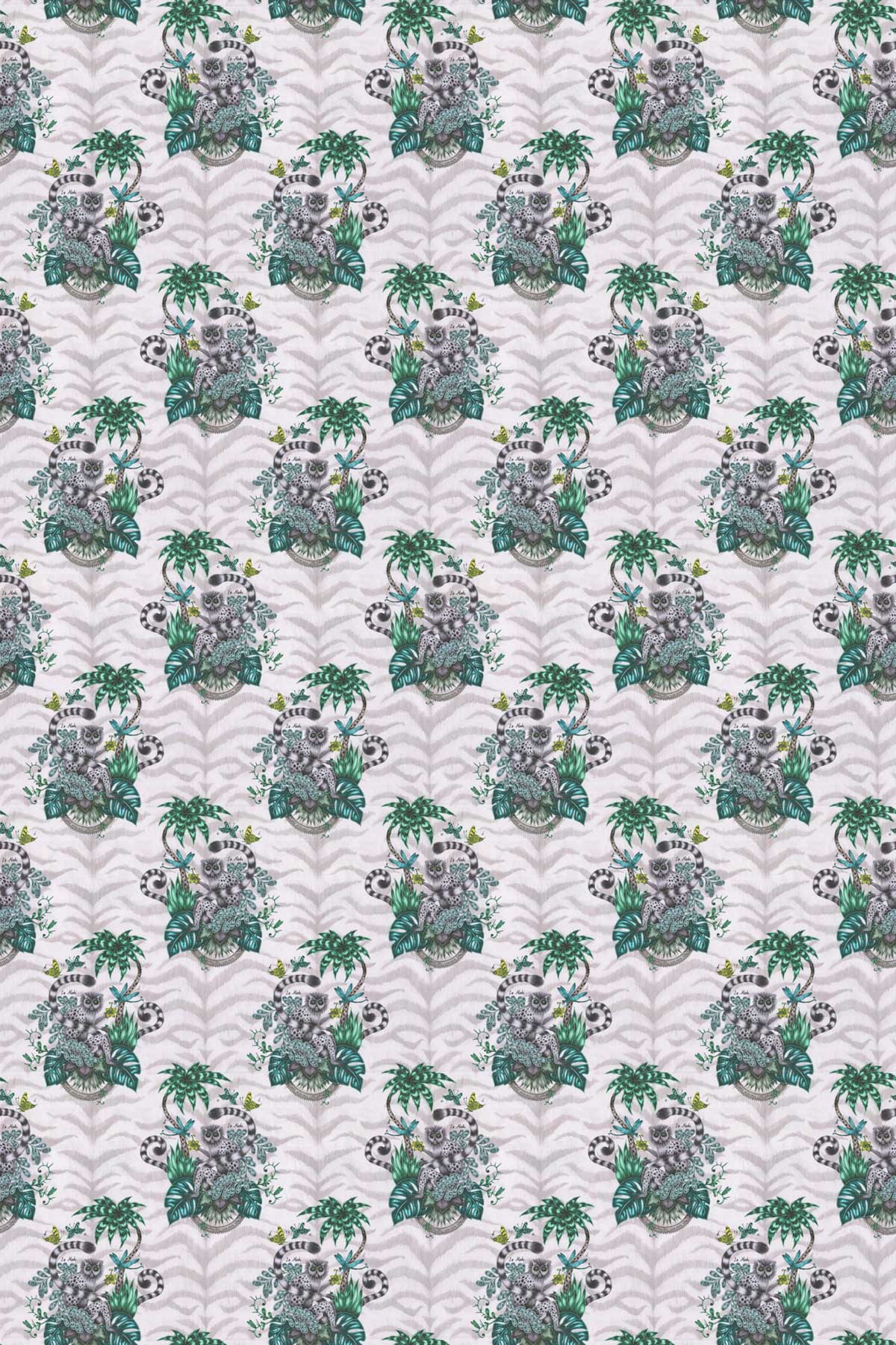 Lemur Fabric - Green - by Emma J Shipley