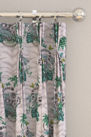 Lemur Curtains - Green - by Emma J Shipley. Click for more details and a description.