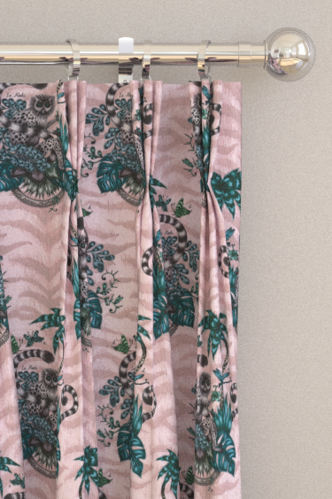 Lemur Curtains - Pink - by Emma J Shipley. Click for more details and a description.