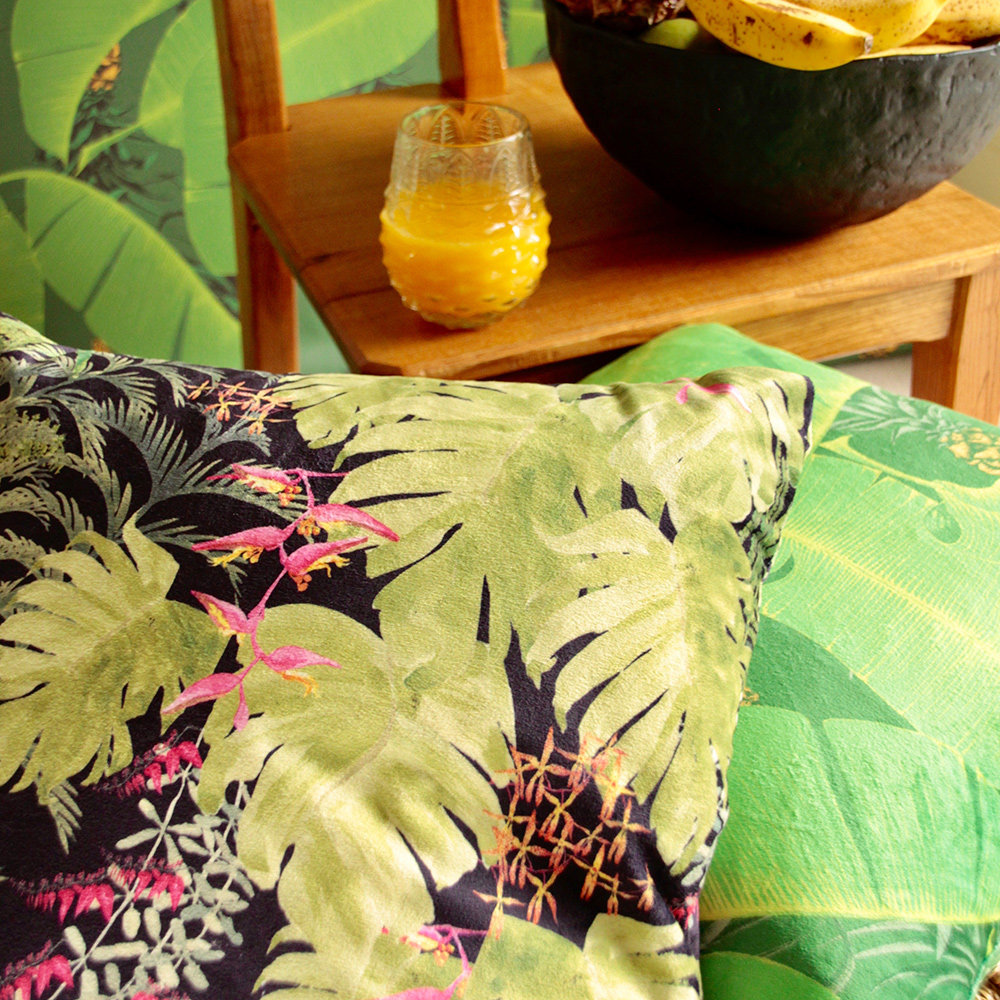 Tropical Cushion - Emerald - by Petronella Hall