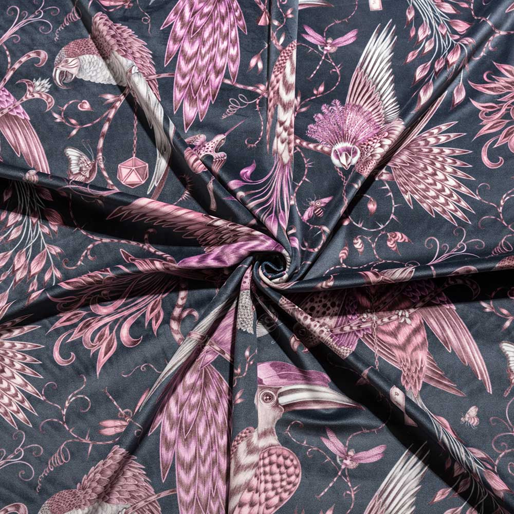 Audubon Velvet Fabric - Pink - by Emma J Shipley