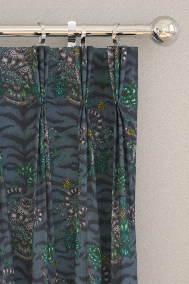 Lemur Velvet Curtains - Navy - by Emma J Shipley. Click for more details and a description.