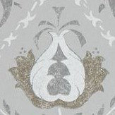 Pure Trellis Wallpaper - Lightish Grey - by Morris. Click for more details and a description.