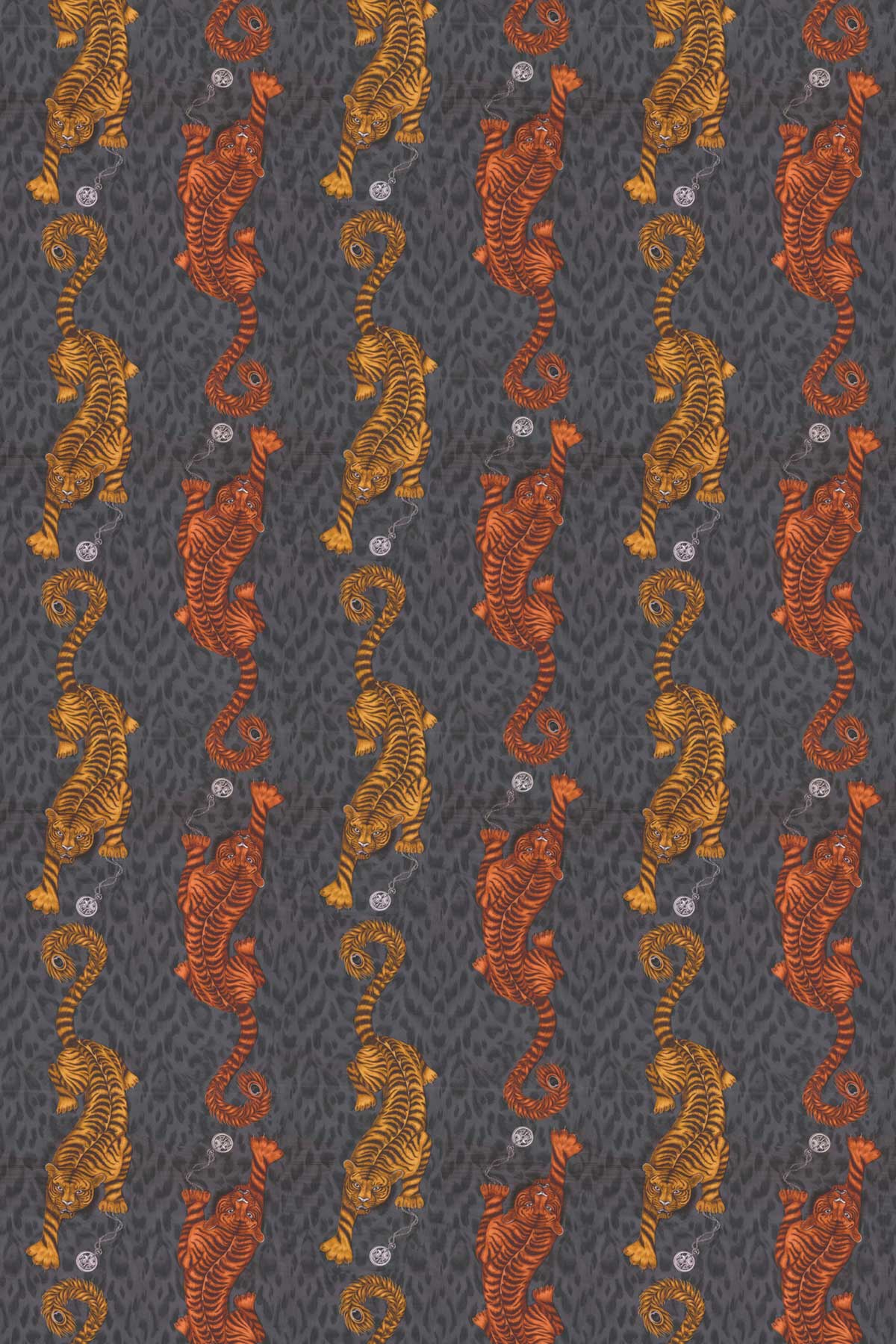 Tigris Velvet Fabric - Flame - by Emma J Shipley