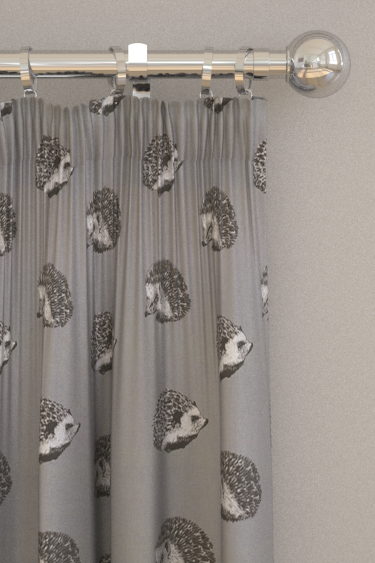 Hedgehog Flint grey Cotton Curtain/Craft Fabric 