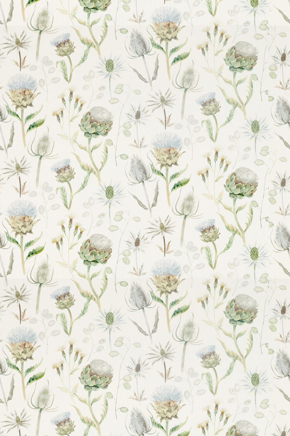 Thistle Garden Fabric - Mist and Pebble - by Sanderson
