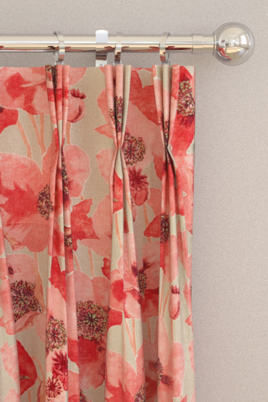 Embleton Curtains - Claret and Linen - by Sanderson. Click for more details and a description.