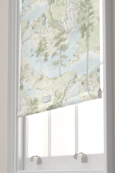 Sea Houses Blind - Tidewater Blue - by Sanderson. Click for more details and a description.