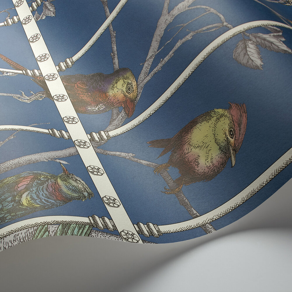 Uccelli Wallpaper - Blue - by Cole & Son