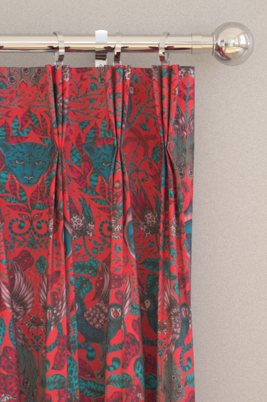Amazon Curtains - Red - by Emma J Shipley. Click for more details and a description.