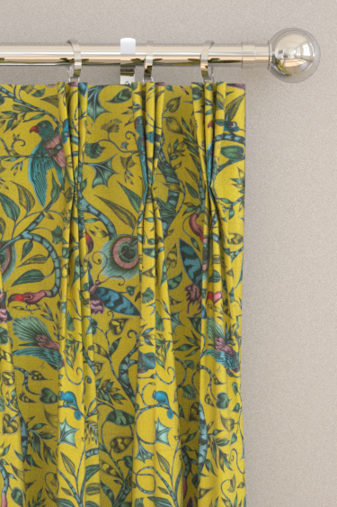 Rousseau Velvet Curtains - Lime - by Emma J Shipley. Click for more details and a description.