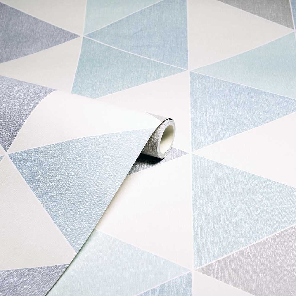 Scandi Triangle Wallpaper - Teal - by Arthouse