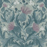 Thistle Wallpaper - Blue - by Boråstapeter. Click for more details and a description.