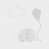 Elephants  Wallpaper - Off White and Neutral - by Casadeco