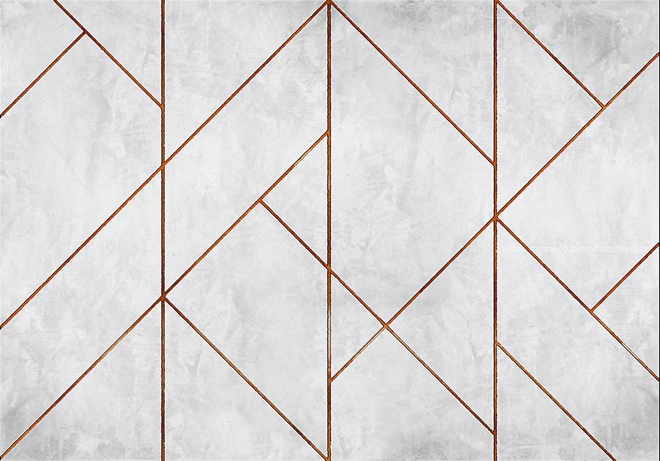 Geometric Concrete Mural - Copper - by Coordonne