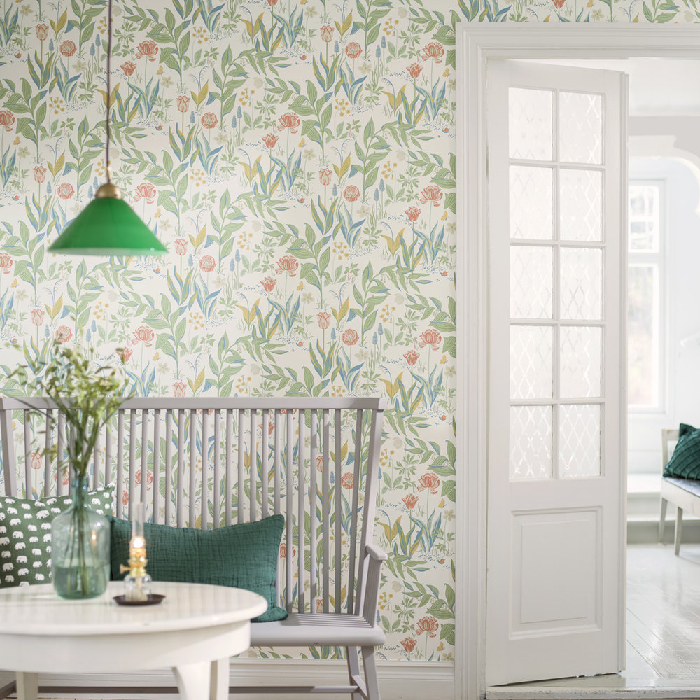 Spring Garden Wallpaper - Multi-coloured - by Boråstapeter