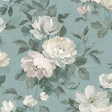 Peony Wallpaper - Blue - by Boråstapeter. Click for more details and a description.