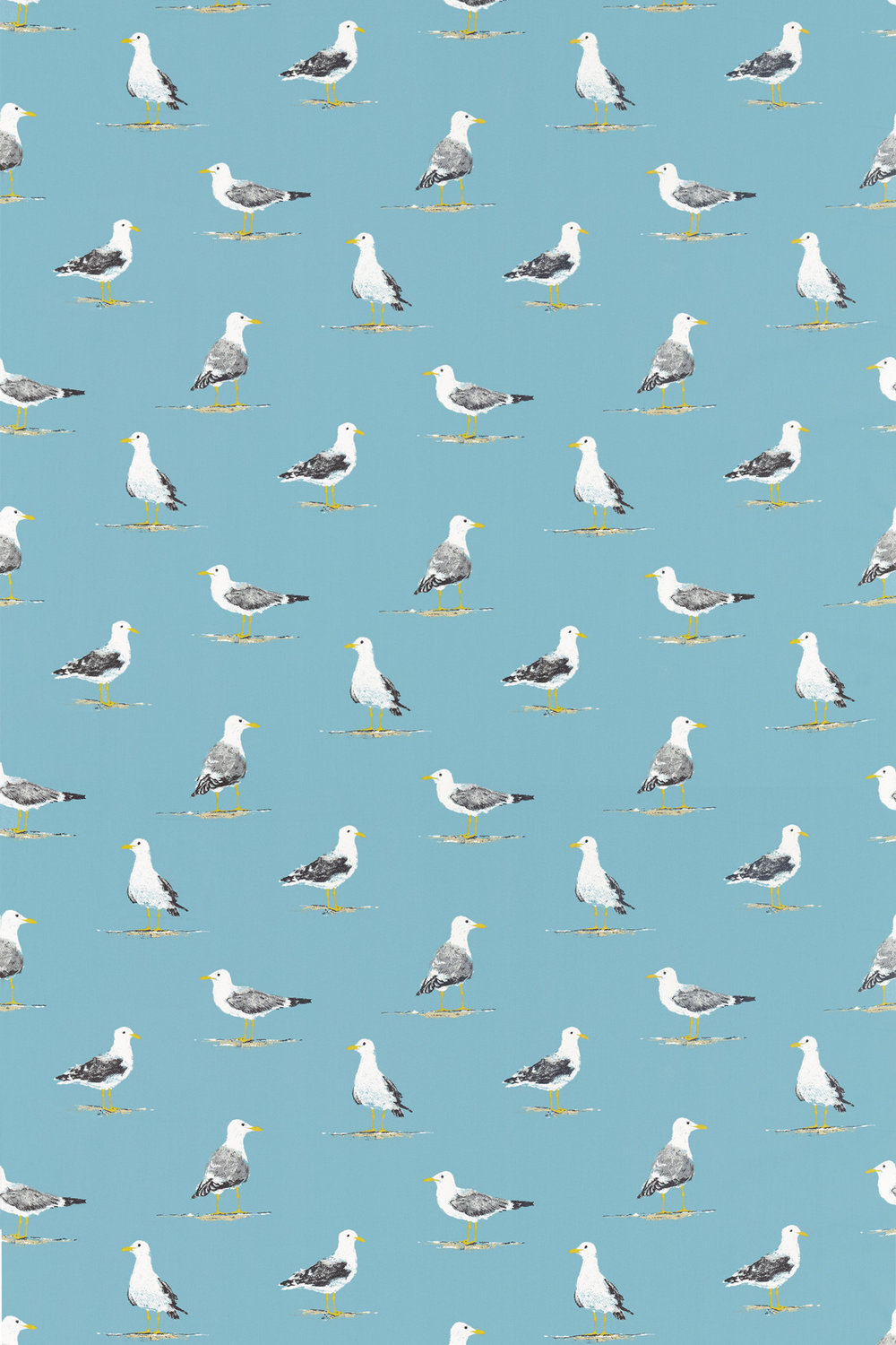 Shore Birds Fabric - Pacific - by Sanderson