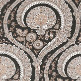 Les Indiennes Wallpaper - Black, Gilver and Copper - by Nina Campbell. Click for more details and a description.