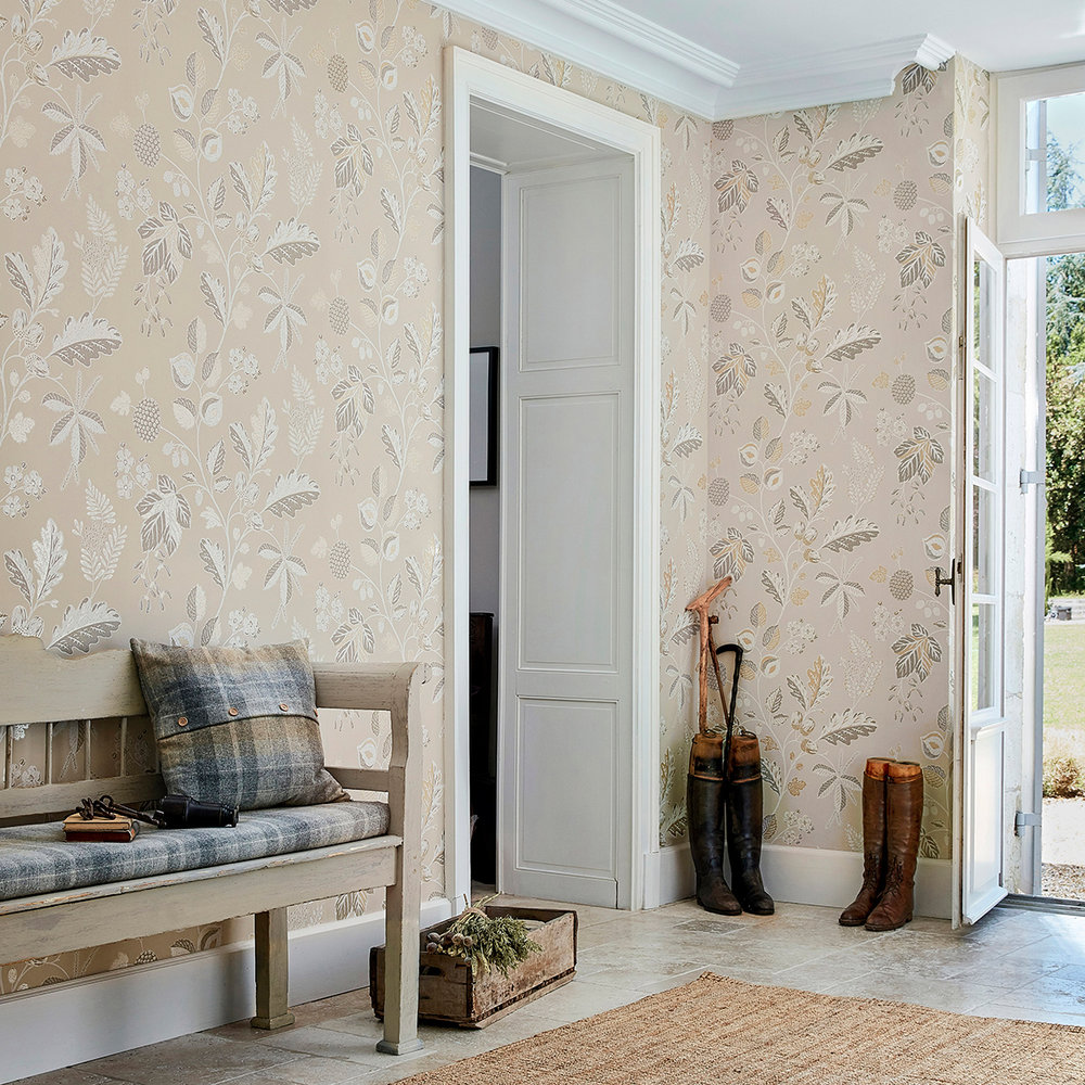 Warwick Wallpaper - Linen - by Sanderson