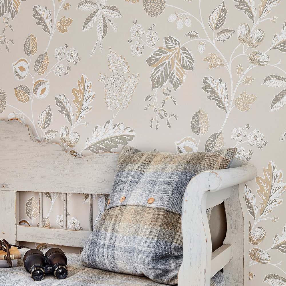 Warwick Wallpaper - Linen - by Sanderson