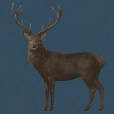 Papier peint Evesham Deer - Indigo - Sanderson. Cliquez pour en savoir plus et lire la description.
