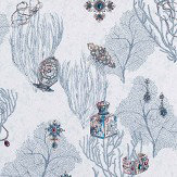 Coralino Wallpaper - Grey/ Ruby/ Gold - by Matthew Williamson. Click for more details and a description.