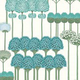 Allium Wallpaper - Teal /Jade on White - by Cole & Son. Click for more details and a description.