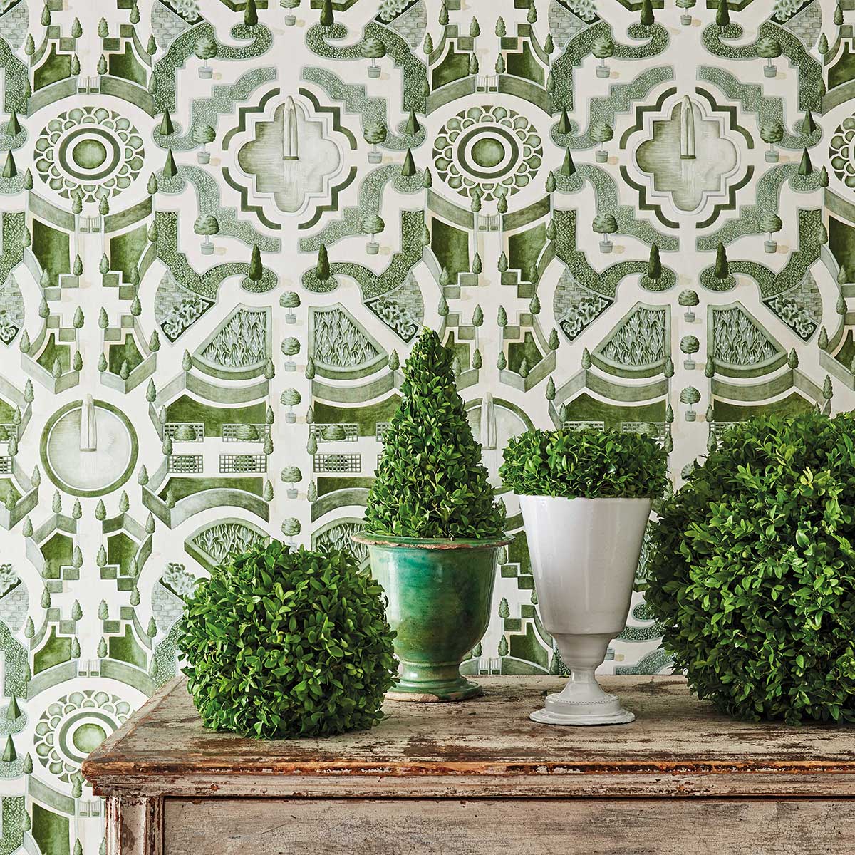 Topiary Wallpaper - Leaf Green - by Cole & Son