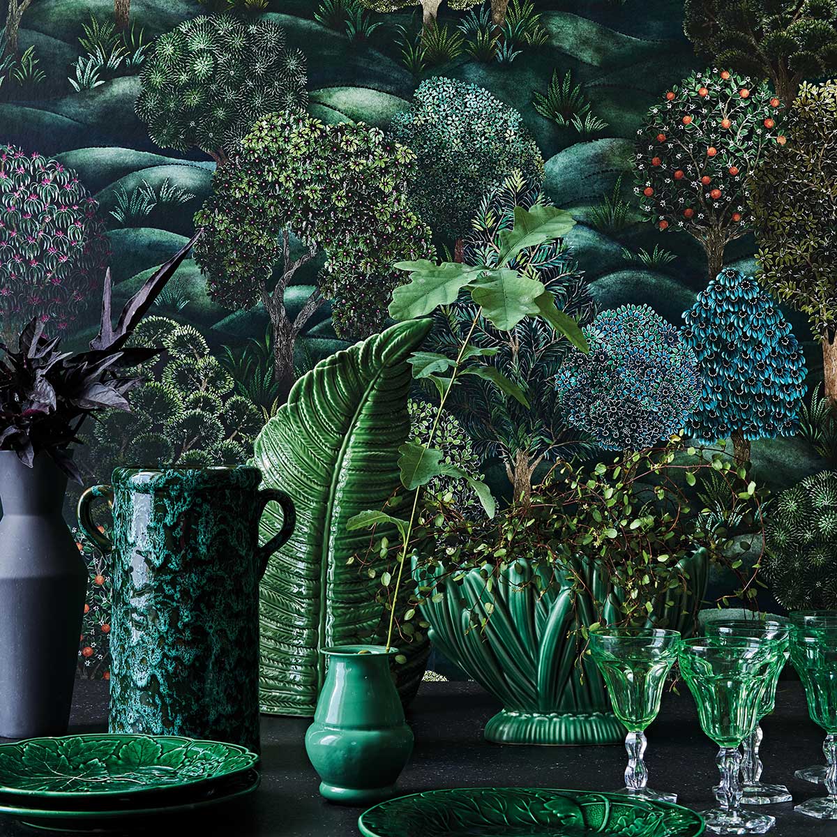 Forest  Wallpaper - Forest Greens - by Cole & Son