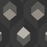 Hexacube Wallpaper - Gold / Silver / Charcoal - by Casadeco. Click for more details and a description.