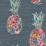 Ananas Wallpaper - Dark Teal/ Scarlet/ Jade - by Matthew Williamson. Click for more details and a description.