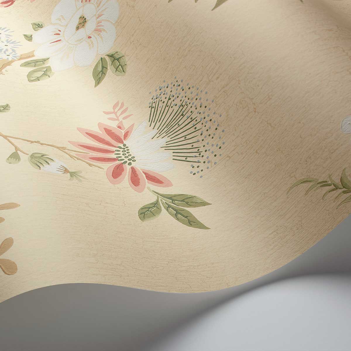 Camellia Wallpaper - Coral / Sage / Buttercup - by Cole & Son
