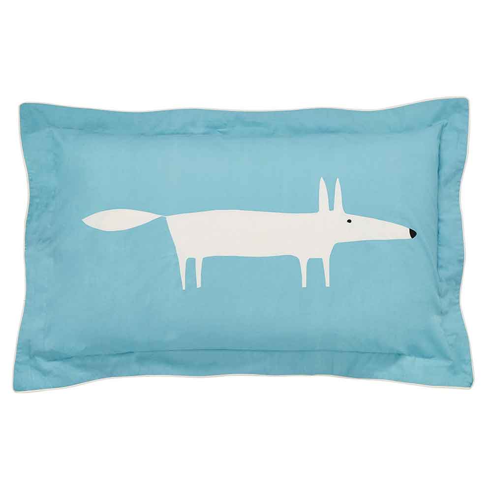 Mr Fox Oxford Pillowcase - Teal - by Scion