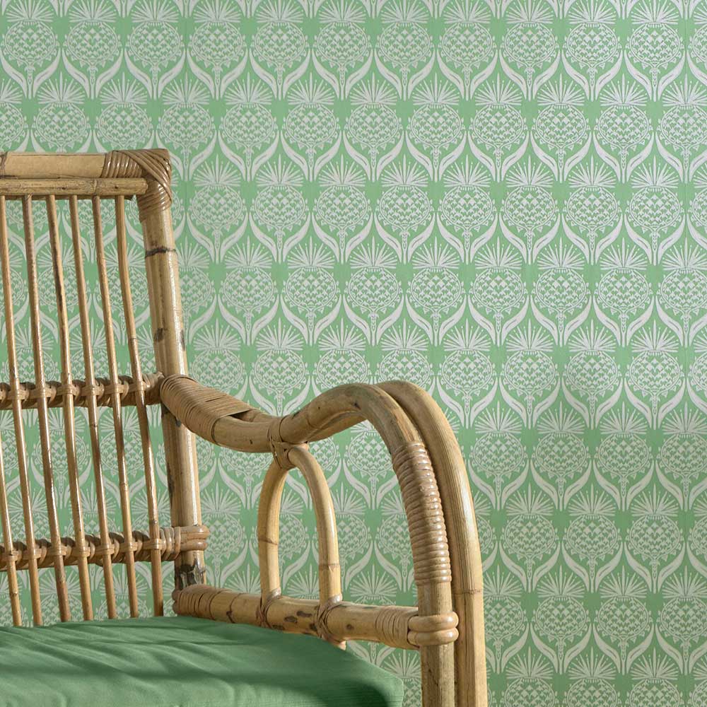 Artichoke Thistle Wallpaper - Spring Green - by Barneby Gates