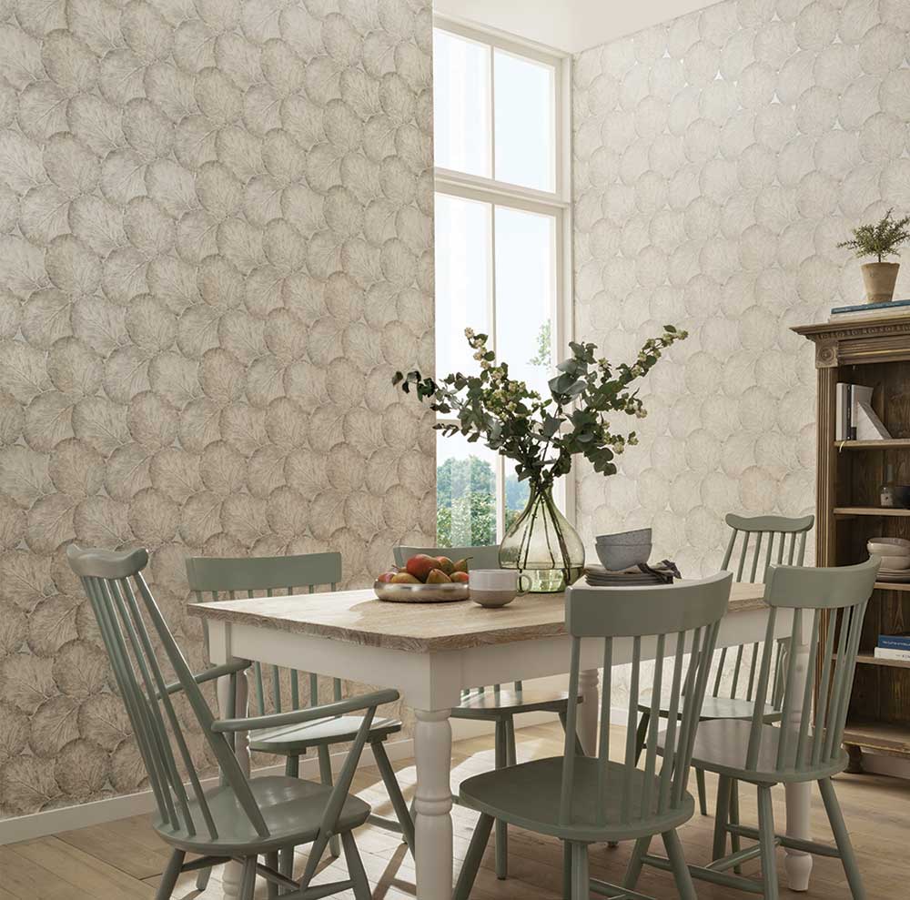 Beech Leaf Wallpaper - Sage Green - by Arthouse
