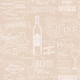 Wine Board Wallpaper - Beige - by Galerie. Click for more details and a description.