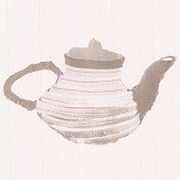 Tea Time Wallpaper - Pink / Grey - by Galerie. Click for more details and a description.