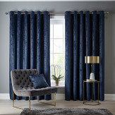 Navarra Eyelet Curtains Ready Made Curtains - Indigo - by Studio G. Click for more details and a description.