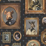 Portrait Gallery Wallpaper - Navy - by Graduate Collection. Click for more details and a description.