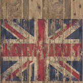 Distressed Flag Wood Wallpaper - Multi-coloured - by Galerie. Click for more details and a description.
