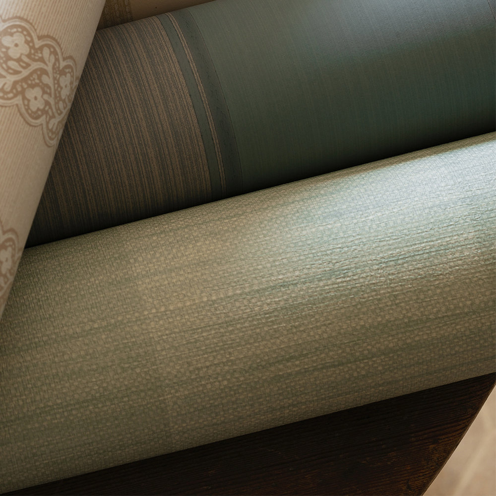Appledore Stripe Wallpaper - Old Blue - by Colefax and Fowler
