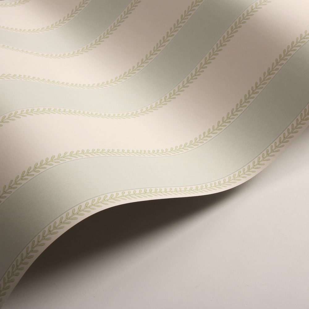 Graycott Stripe Wallpaper - Aqua / Green - by Colefax and Fowler