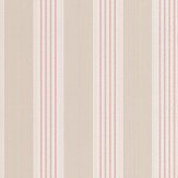 Tealby Stripe Wallpaper - Cream / Pink - by Colefax and Fowler. Click for more details and a description.