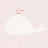 Whale Wallpaper - Pink & White - by Casadeco. Click for more details and a description.